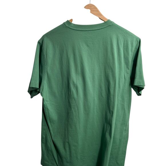 L.L. Bean Carefree Unshrinkable Tee, Traditional Fit, Henley Green Men's Medium - Picture 2 of 6